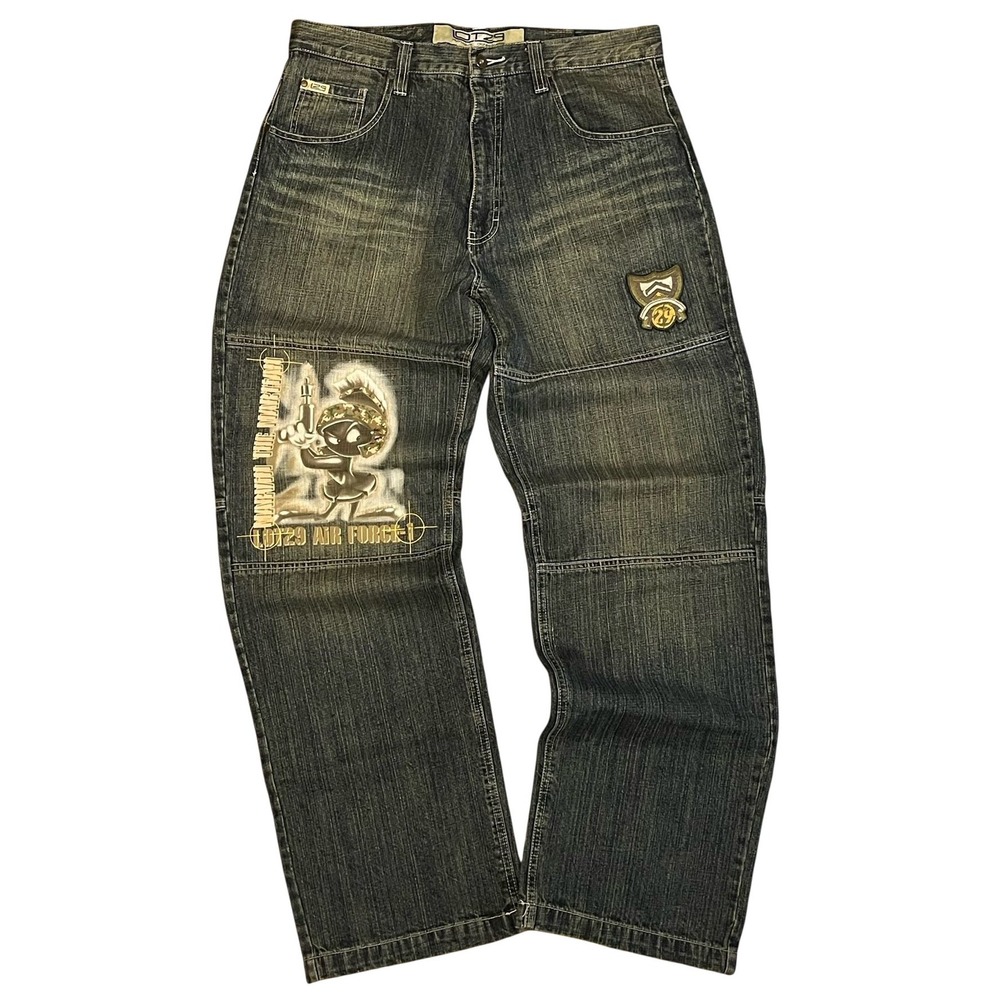 the Martian Baggy Jeans Looney Tunes Y2K Dark Wa